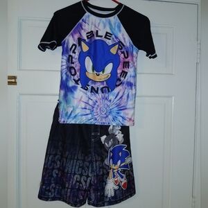 Sonic the Hedgehog Tie-Dye Shirt and Shorts Set